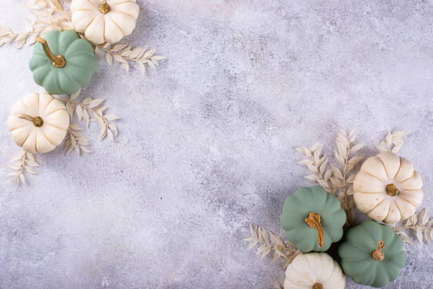 istock White and green decorative pumpkin 1425478222