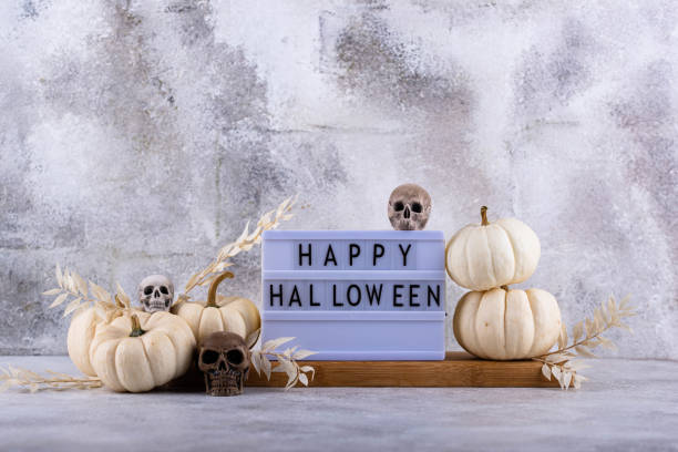 istock Elegant Halloween with white pumpkin 1425478244