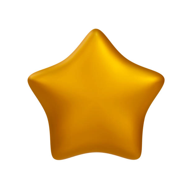 istock Realistic 3d yellow gold dlitter star. Customer rating feedback concept and achievement for game. Vector illustration 1425479445