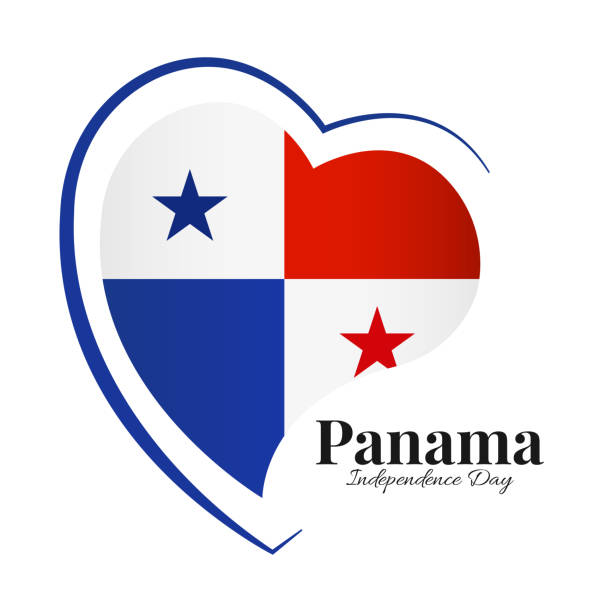 Panama Independence Day. Vector Illustration of Panama Independence Day. Panama  flag in heart shape panamanian flag stock illustrations