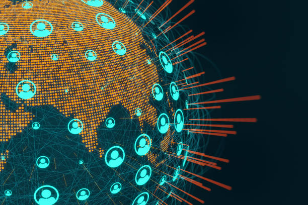 istock Global Social Media Followers and connections points around the world 1425480975