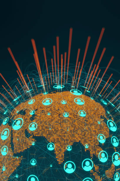 istock Global Social Media Followers and connections points around the world 1425480977