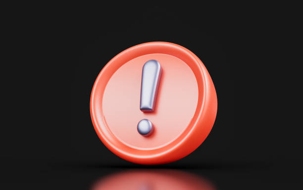 istock exclamation sign badge on dark background 3d render concept for 1425482757