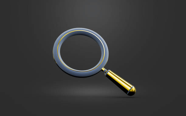 istock magnify glass sign on dark background 3d render concept for finding 1425482810