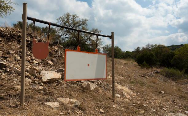 istock Pair of steel targets for precision shooting practice 1425483984