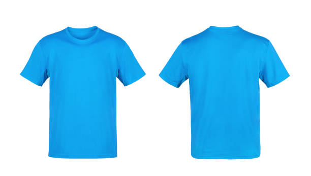 Blue T-shirt Blue T-shirt isolated on white background blue t shirt stock pictures, royalty-free photos & images