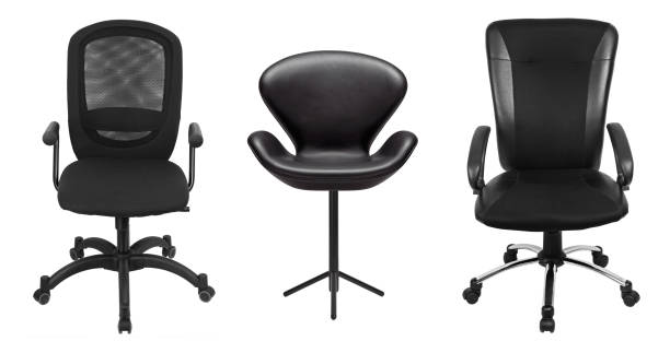 istock The office chair from black leather 1425488358