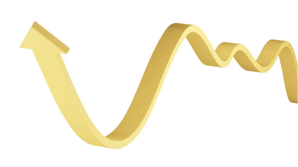 istock Progress, growth, improvement or success concept. Yellow arrow goes up. 1425501520