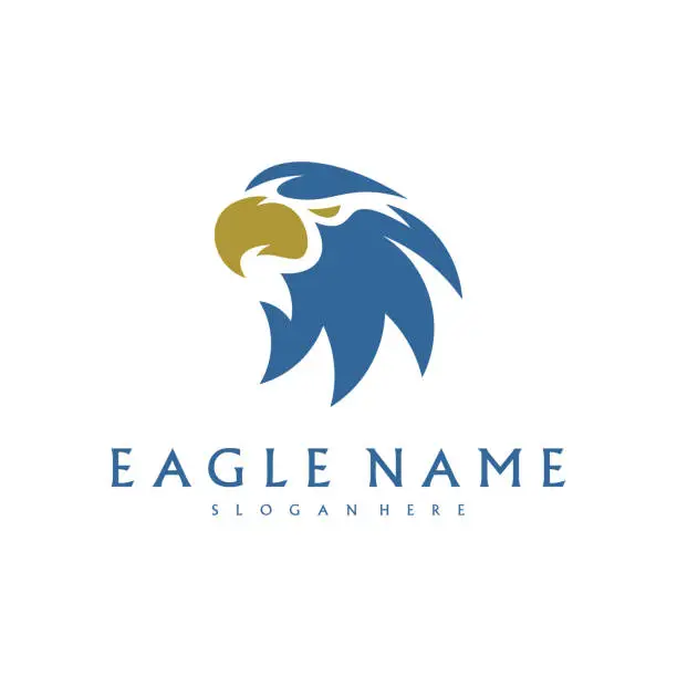 Vector illustration of Eagle logo design vector template. Simple icon symbol