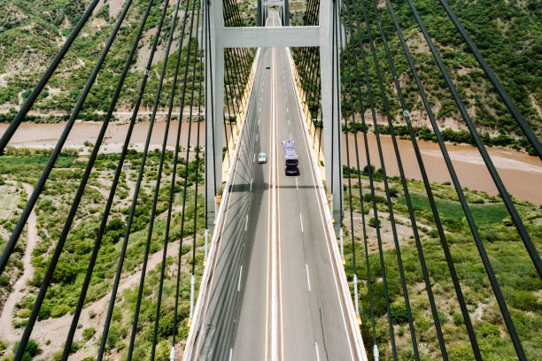 Aerial view of a bridge