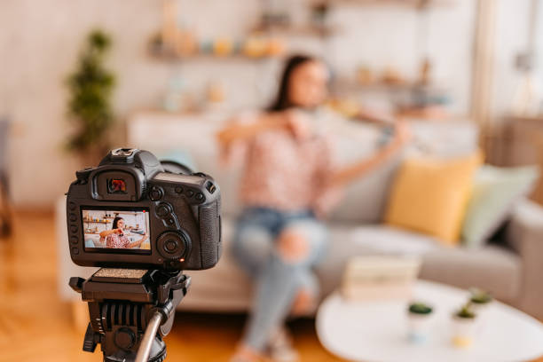 istock Musician filming a vlog on playing violin 1425505655