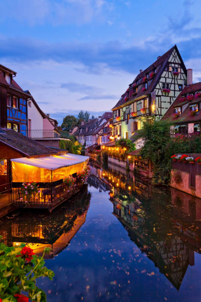 Medieval village Colmar, Alsace, France stock photo