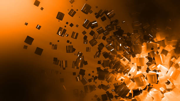 istock Abstract 3d render radial transition of realistic orange gold chaotic motion luminescent spheres Stock Footage 1425510143