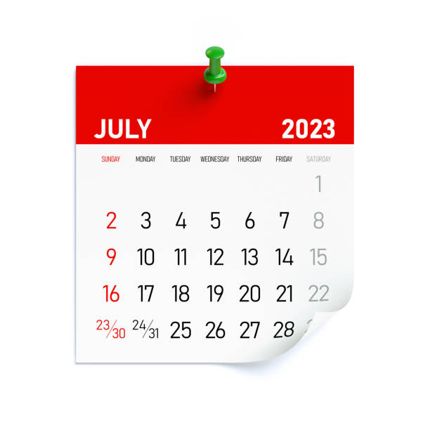 istock July 2023 - Calendar. Isolated on White Background. 3D Illustration 1425510333