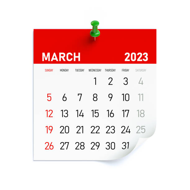 istock March 2023 - Calendar. Isolated on White Background. 3D Illustration 1425510346