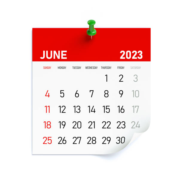 istock June 2023 - Calendar. Isolated on White Background. 3D Illustration 1425510347