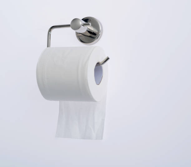 istock Toilet paper hanging on white background 1425511105
