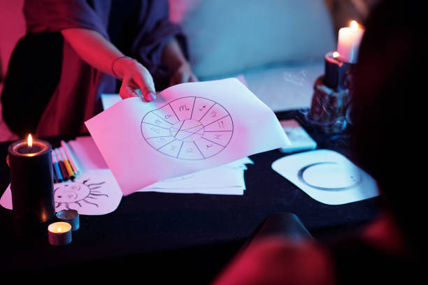 istock Astrologer Giving Hand-drawn Natal Card 1425524659