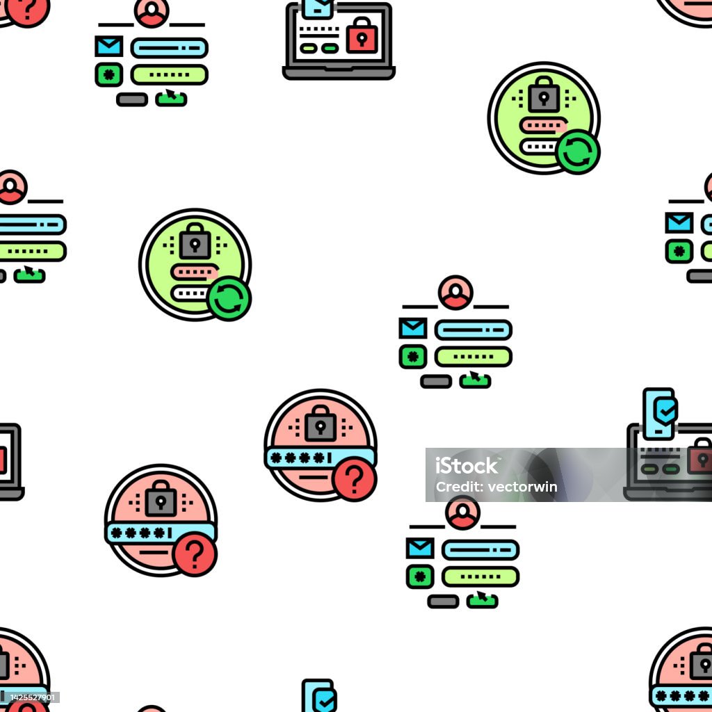Registration Login Website Form Vector Seamless Pattern Stock ...