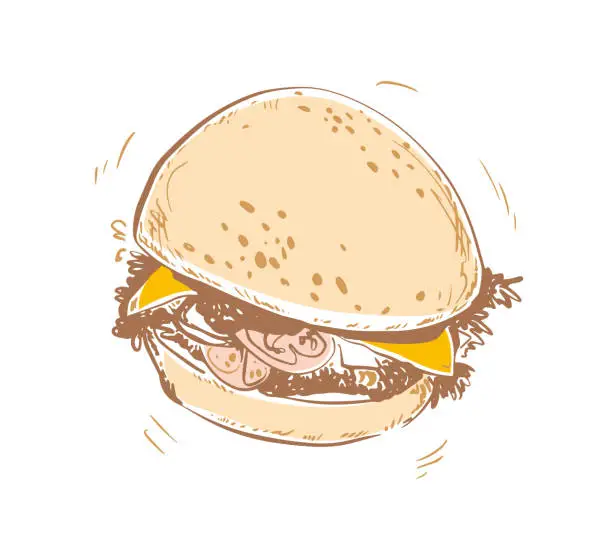 Vector illustration of Burger Sketch