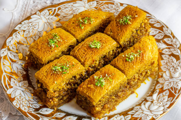 istock Oriental sweets on a plate. Azerbaijan baklava 1425528583