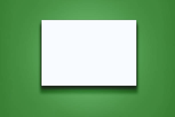 Empty horizontal banner with mock up space mounted on green wall. Mockup for advertising information.