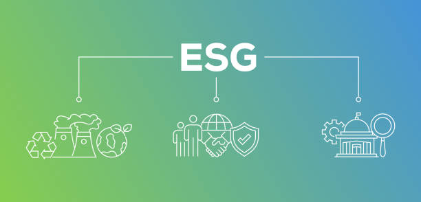 stockillustraties, clipart, cartoons en iconen met esg - environmental, social, and governance concept web banner - esg