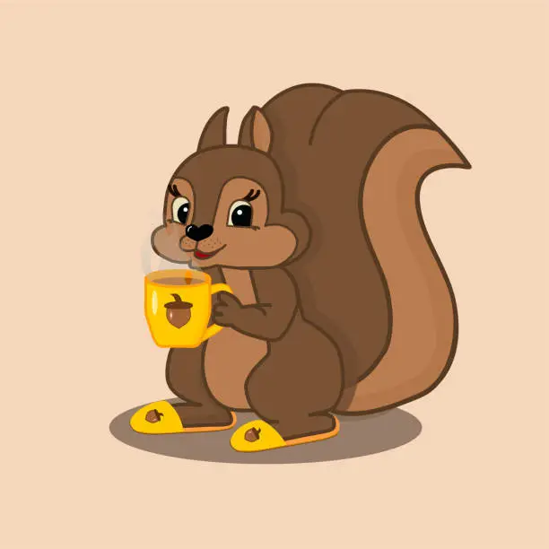 Vector illustration of brown squirrel