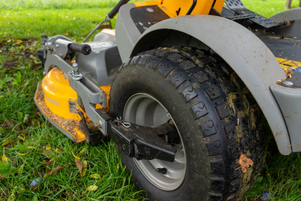 istock Mowing the lawn with a tractor 1425535718