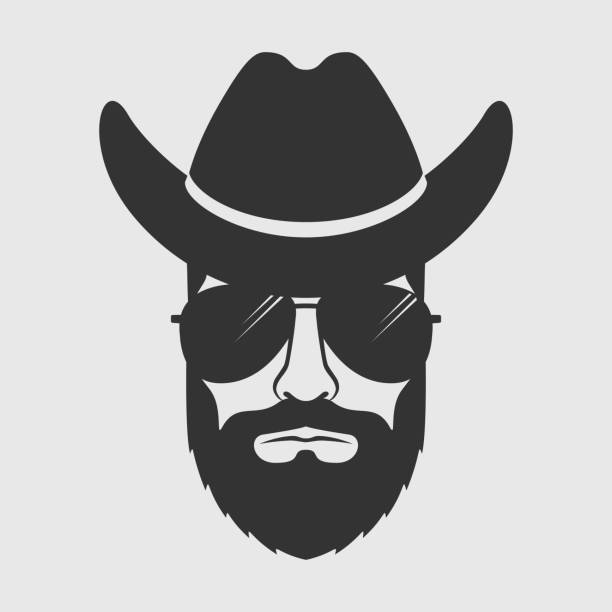 sheriff-leiter - cowboy hat wild west single object white background stock-grafiken, -clipart, -cartoons und -symbole