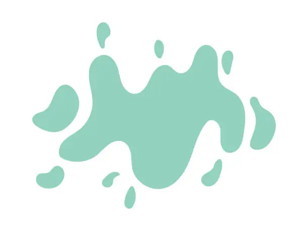 Vector illustration of Vector paint splash. Abstract blot. Light green cartoon paint splatter.