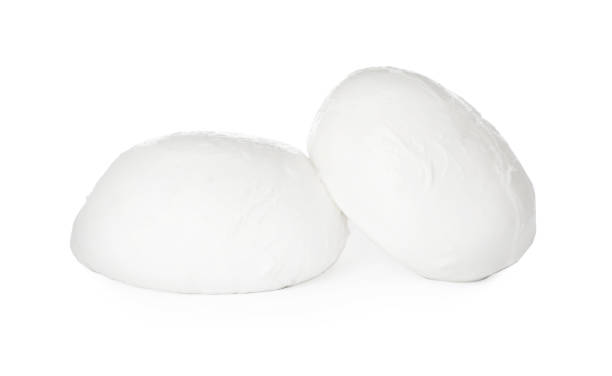 istock Delicious mozzarella cheese balls on white background 1425556398