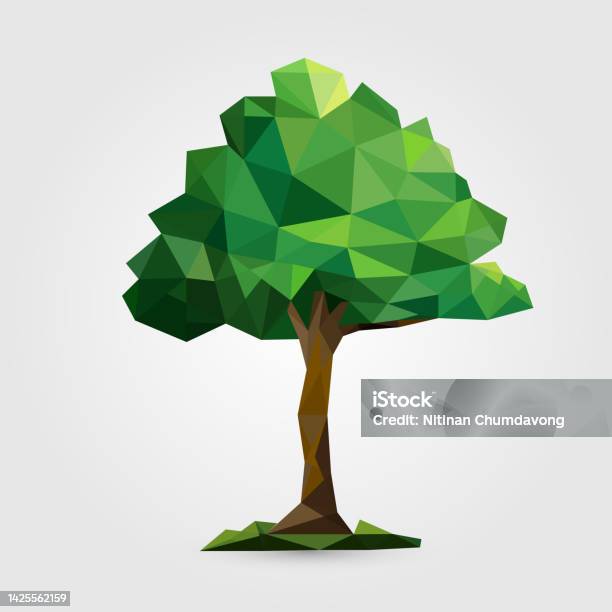 Polygon Tree Modern Vector Illustration Isolated Stock Illustration ...