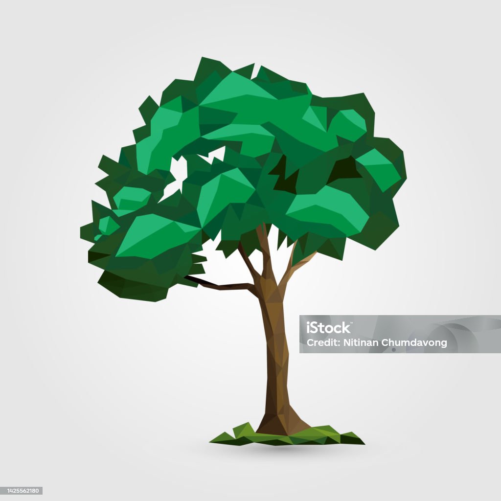 Polygon Tree Simple Polygon Tree Modern Vector Illustration Isolated Stock Illustration ...