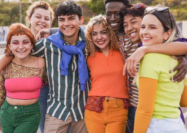 istock Happy multiracial people having fun together outdoor 1425563045