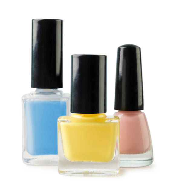 istock Nail polish in a glass bottle on a white background. Isolated 1425568355