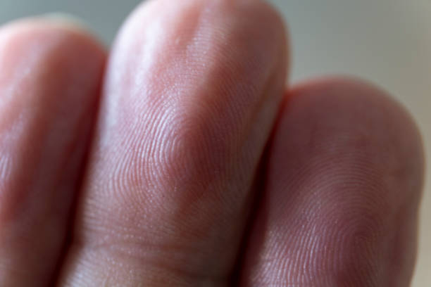 A senior man's fingers on left hand