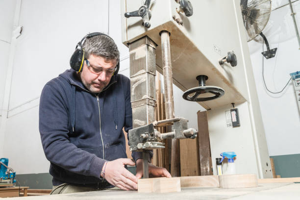 istock Male carpenter working in his carpentry workshop. 1425571819