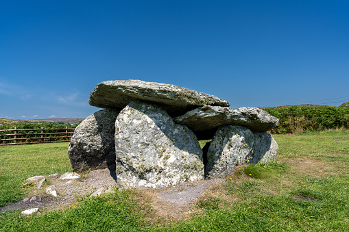 A view of the Altar Wedge Tomb dolmen in County Cork of western Ireland