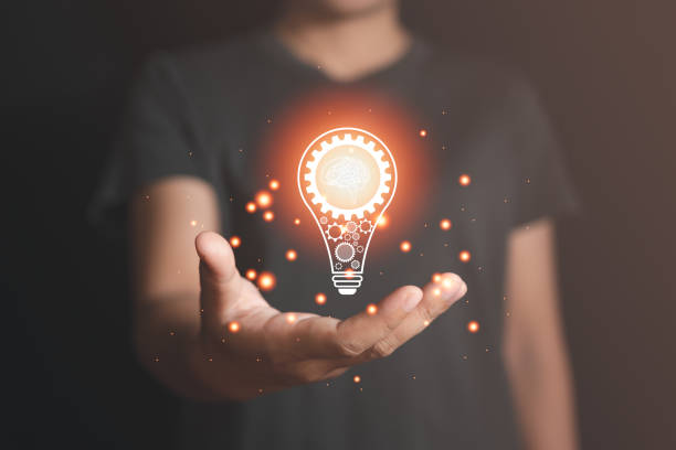 istock Hand giving light bulb icon, Creative, New idea, Innovation, Team brainstorming, inspiration 1425576996