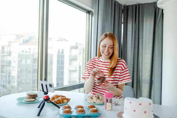 istock Female cooking influencer 1425577994