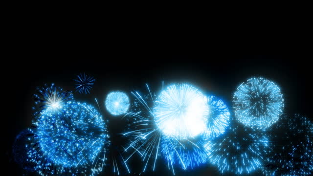Blue fire works particle effect animation