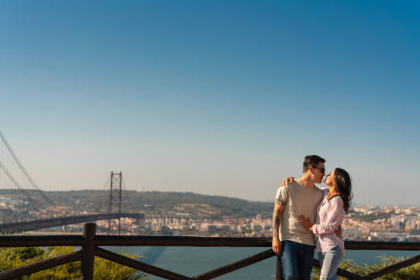 istock Couple dating outdoors in Almada, Lisbon 1425579375