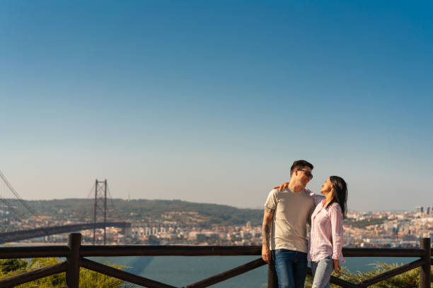 istock Couple dating outdoors in Almada, Lisbon 1425579449