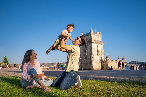 Family, Belem Tower, Lisbon, Portugal, Europe