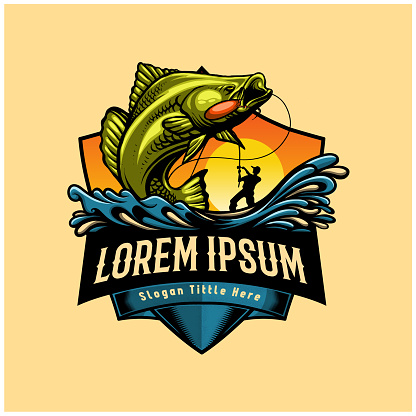 fishing logo design vector illustration
