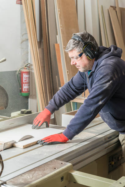 istock Male carpenter working in his carpentry workshop. 1425581792