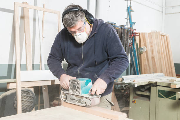 istock Male carpenter working in his carpentry workshop. 1425581799