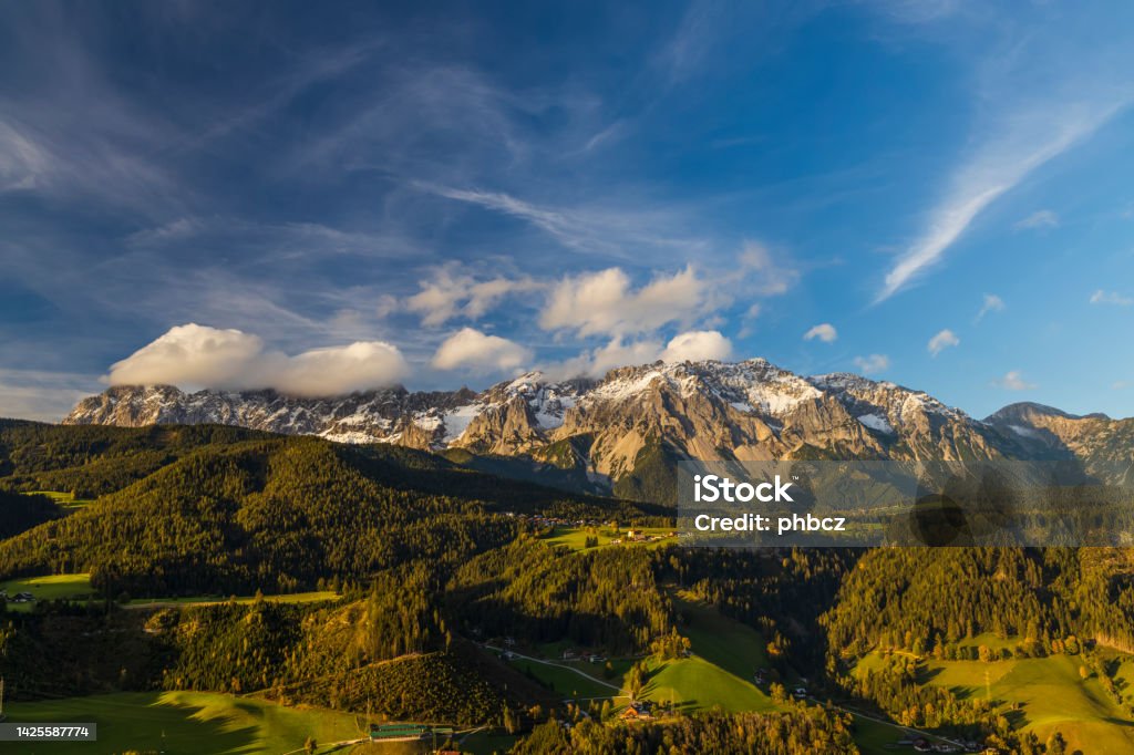 Autumn Dachstein massif, Styria, Austria Austria Stock Photo