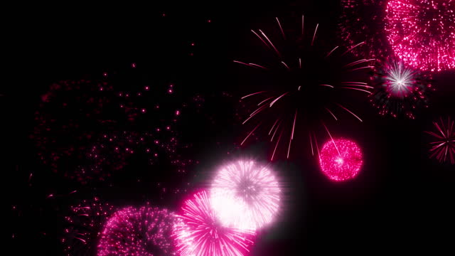 Red fire works particle effect animation